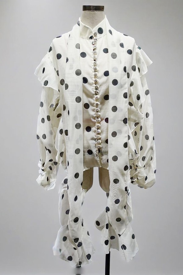 white polka dots